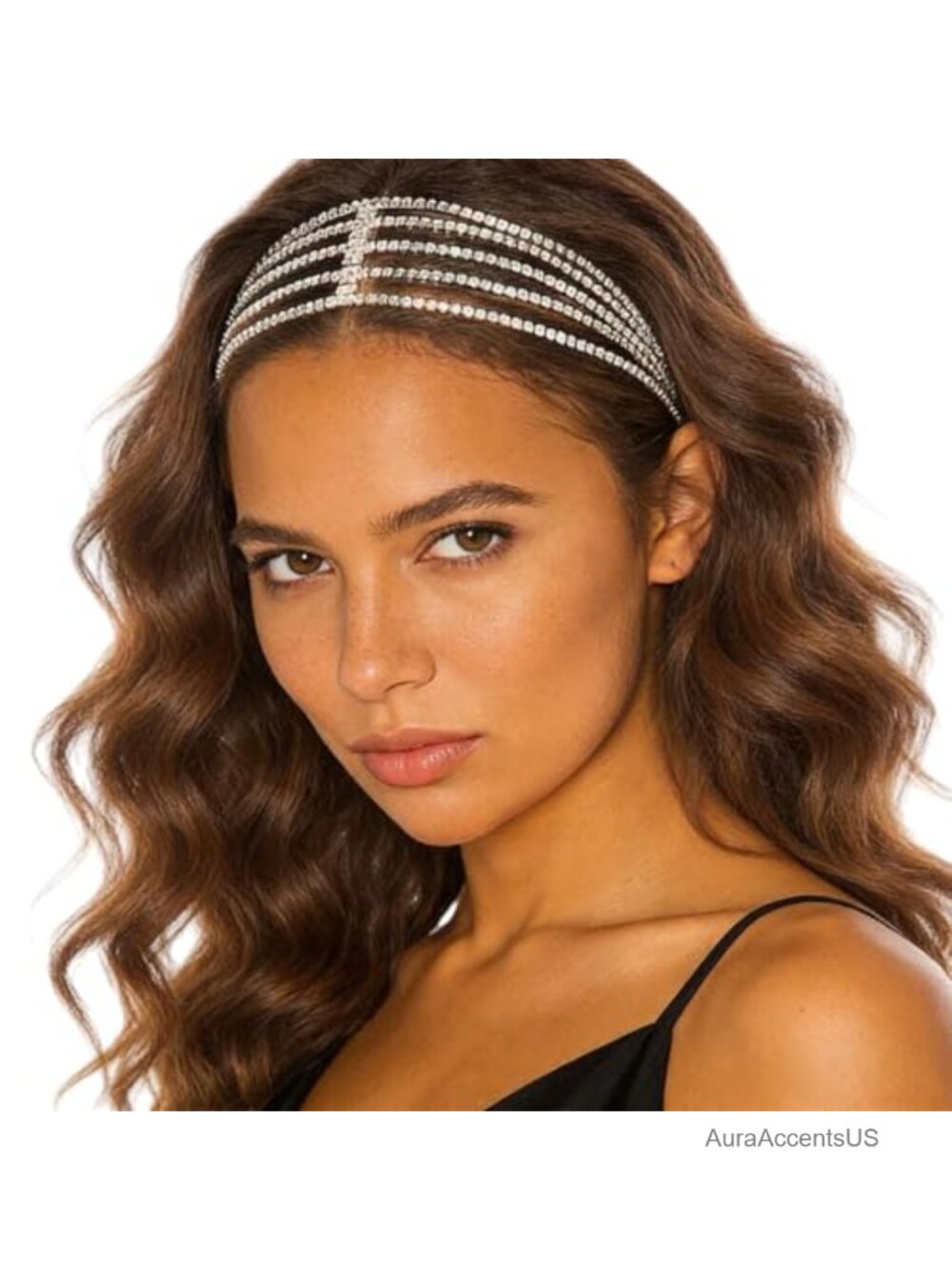 Rhinestone Elastic Crystal Headband Elegant Hair Jewelry for Prom Wedding Party